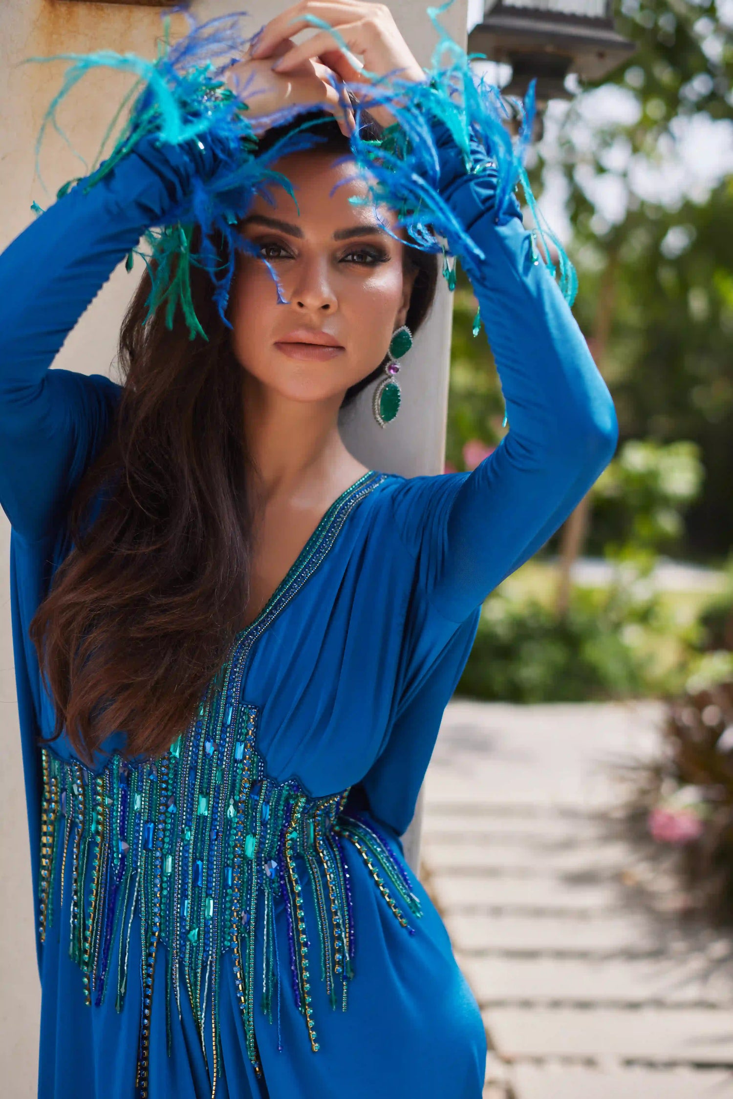 Blue Silk Kaftan