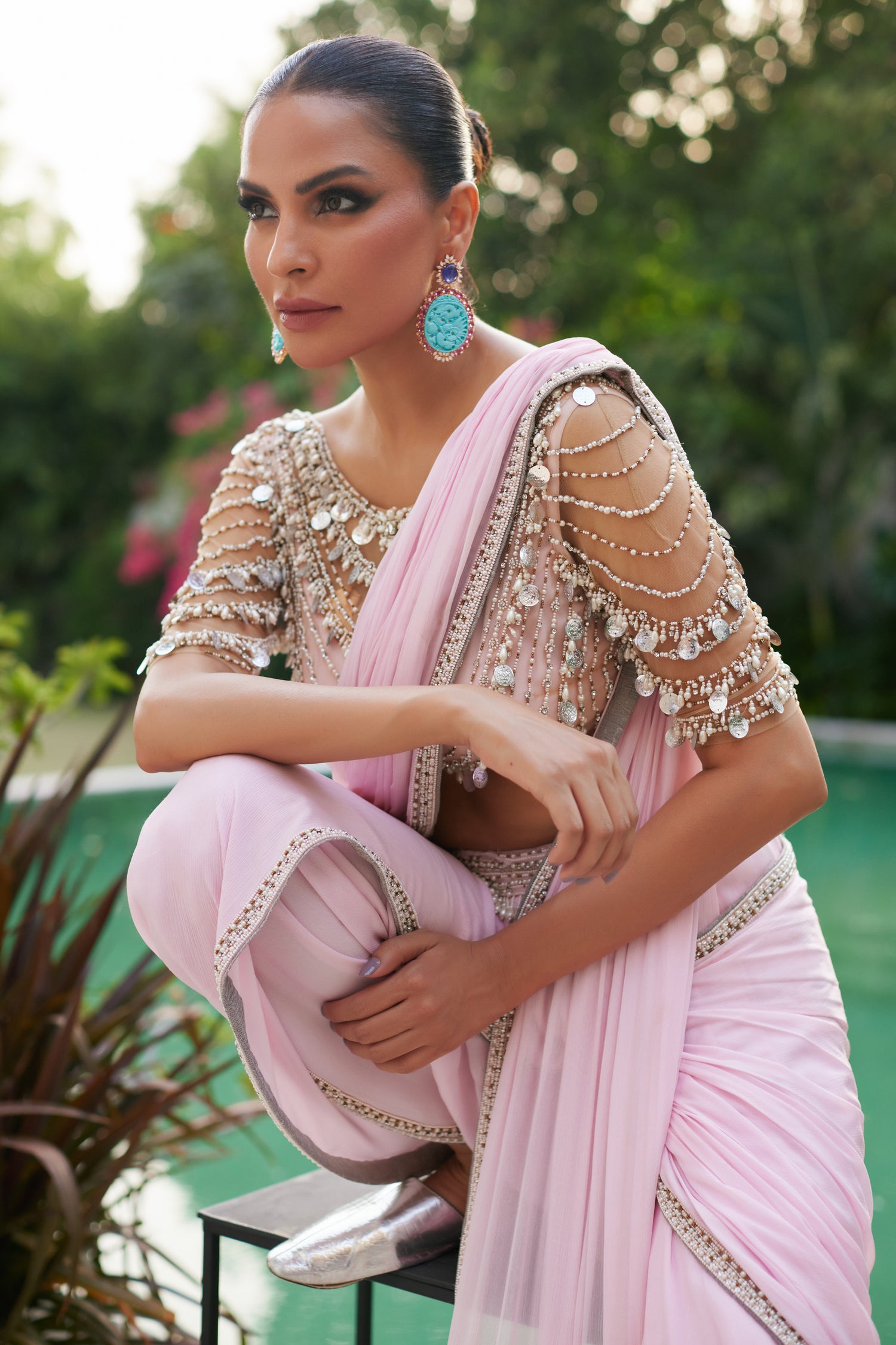 Pink Dhoti Saree
