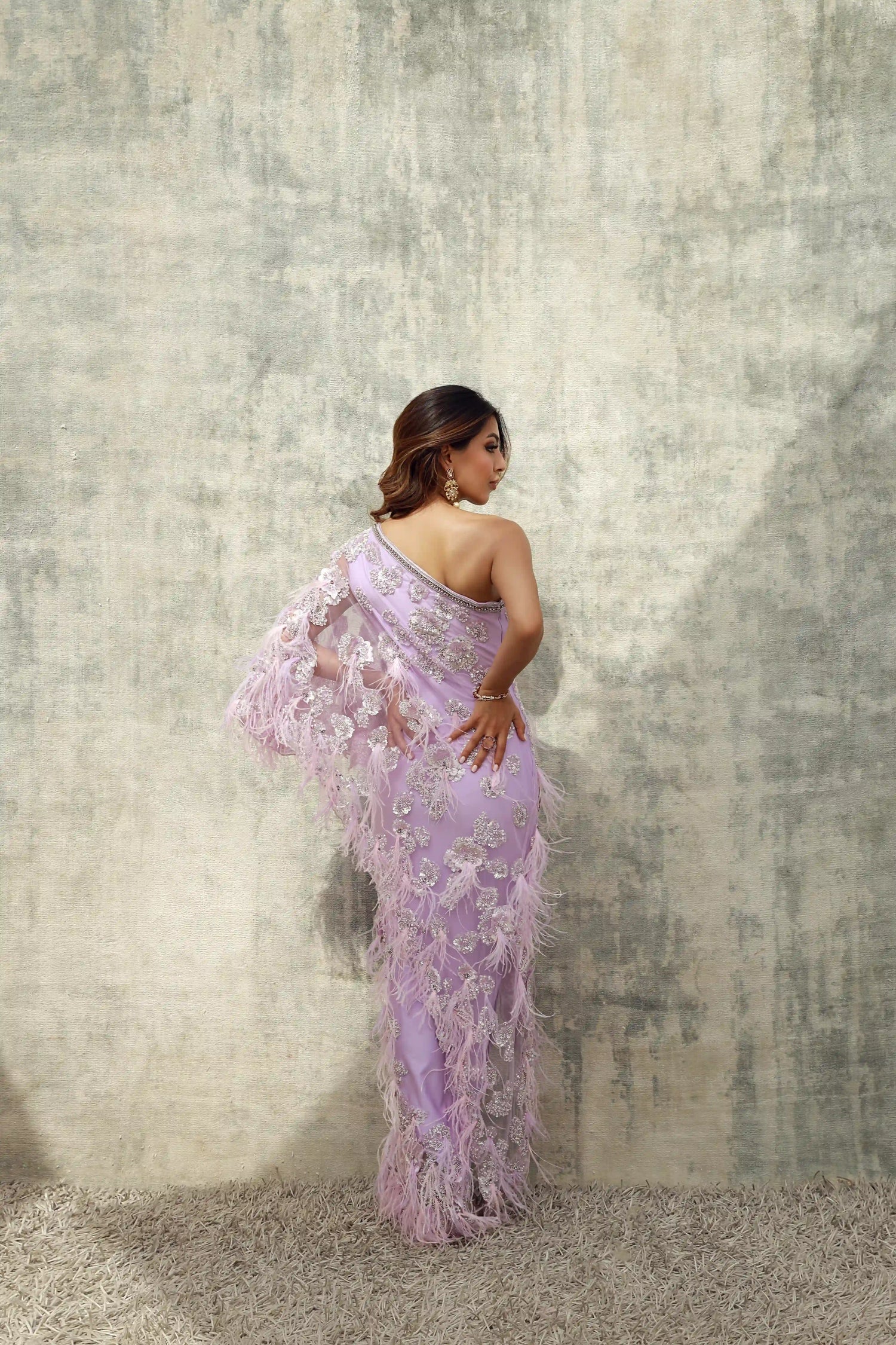 Lilac Feather Kaftan