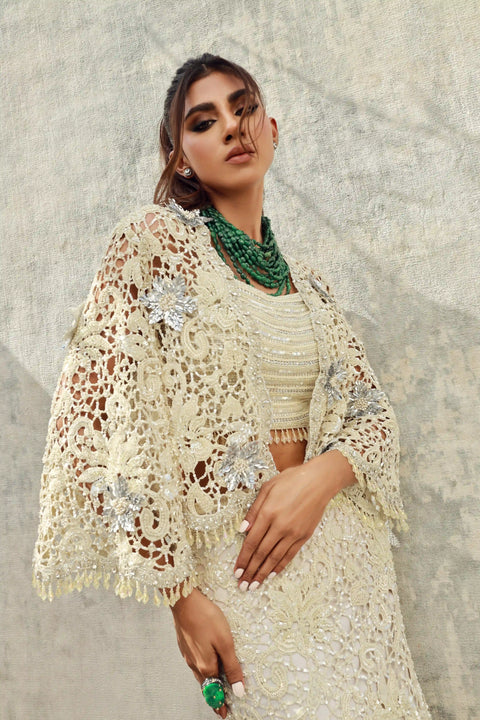 Hand Cutwork jacket and pencil skirt