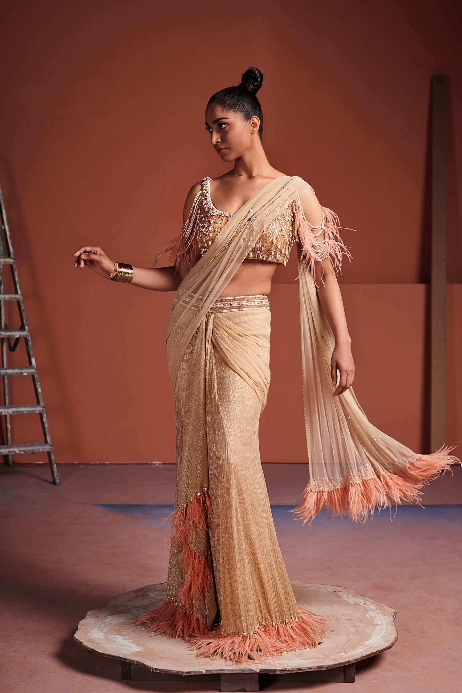 Champagne Shimmer Saree