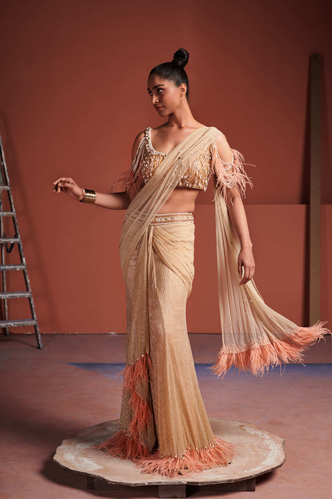 Champagne Shimmer Saree
