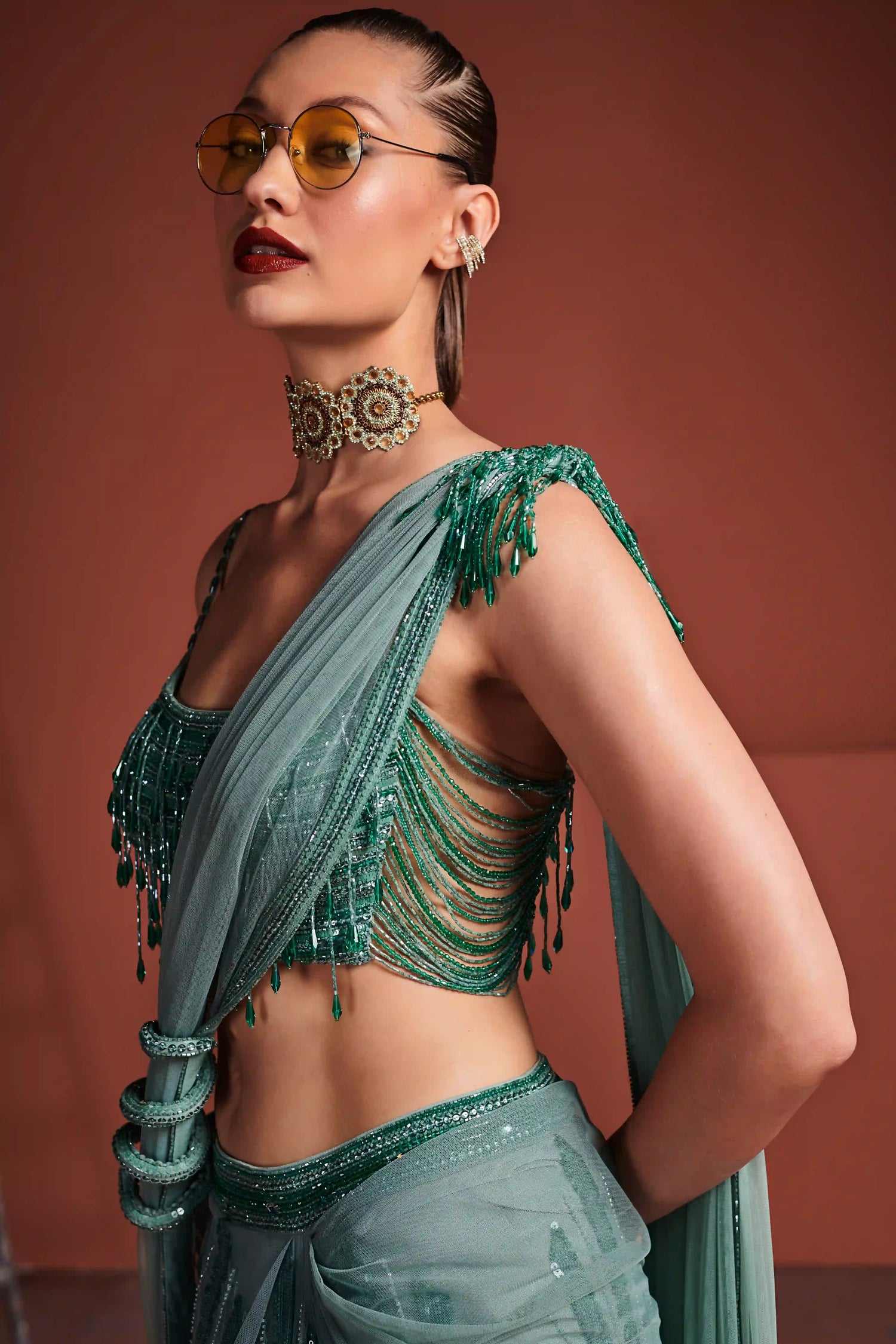 Mint Green Saree
