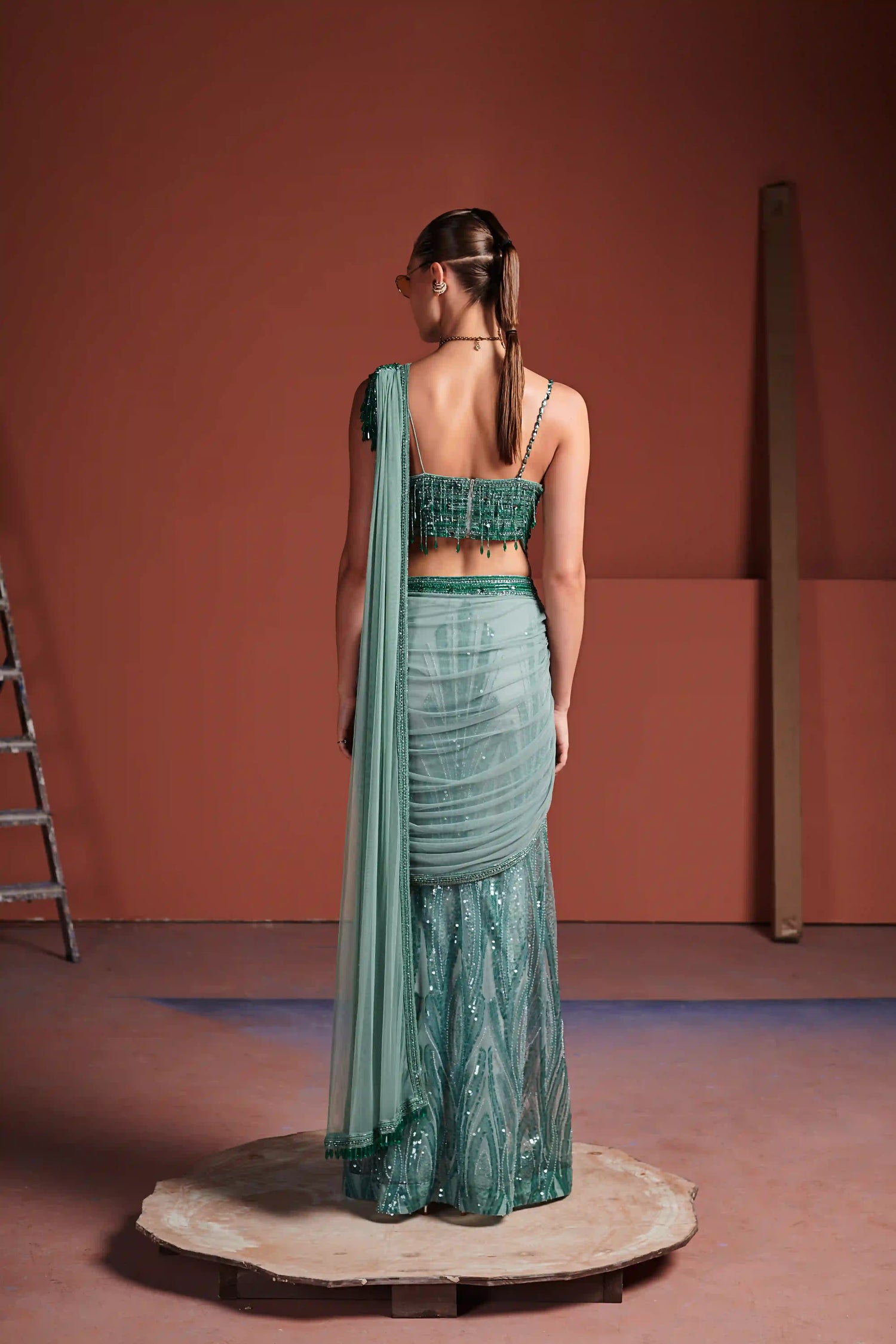 Mint Green Saree