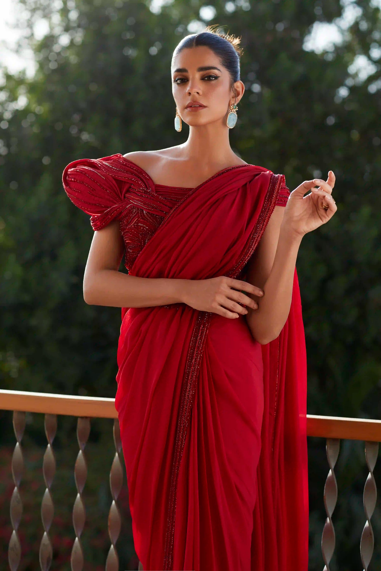 Sculpted Blouse Saree