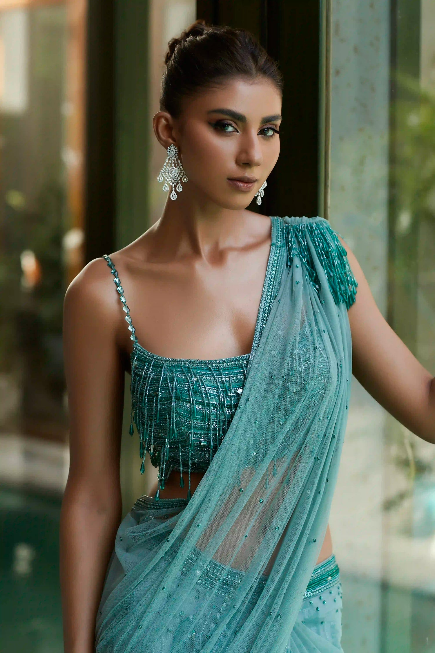 Mint Green Saree