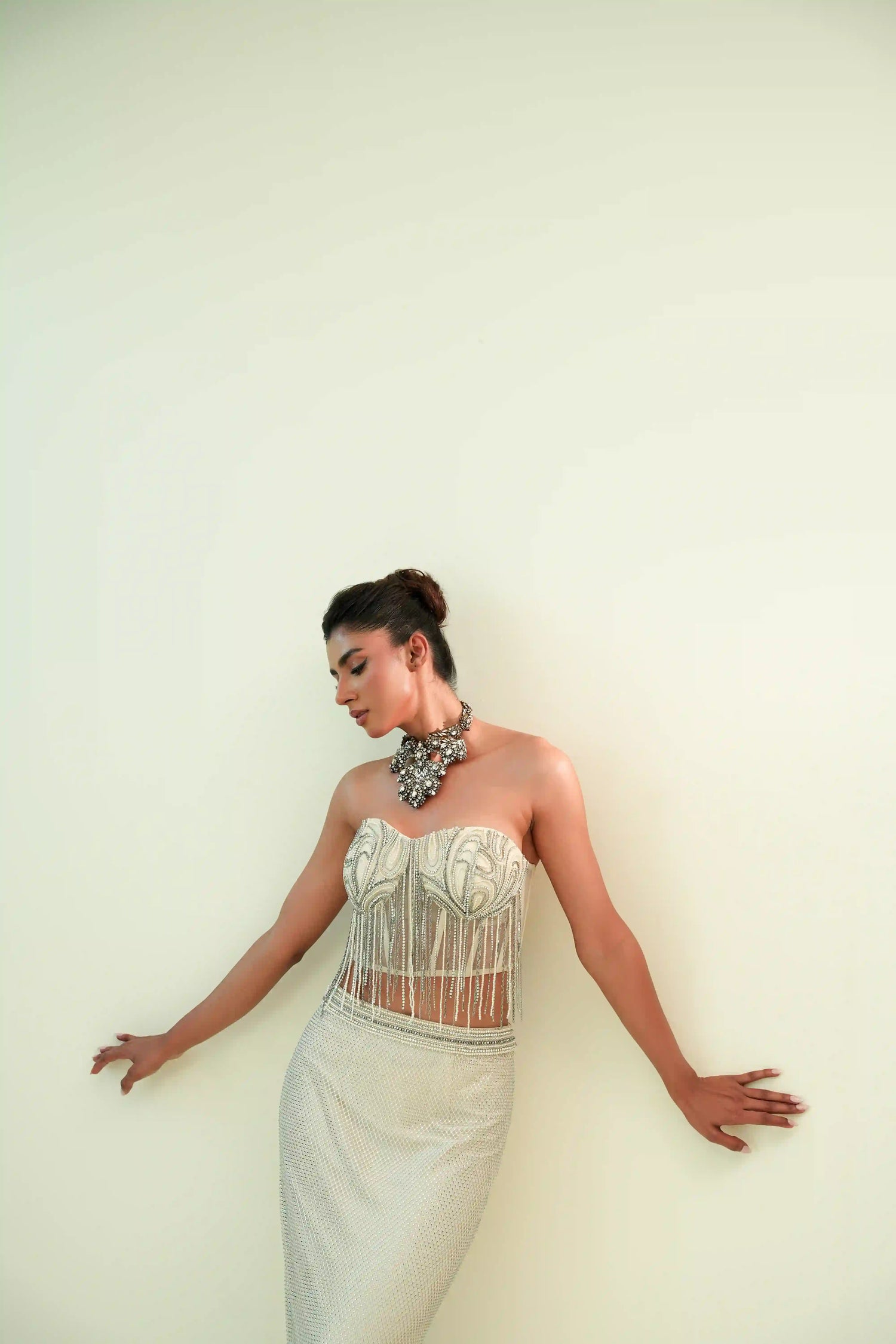 White Cutwork jacket set