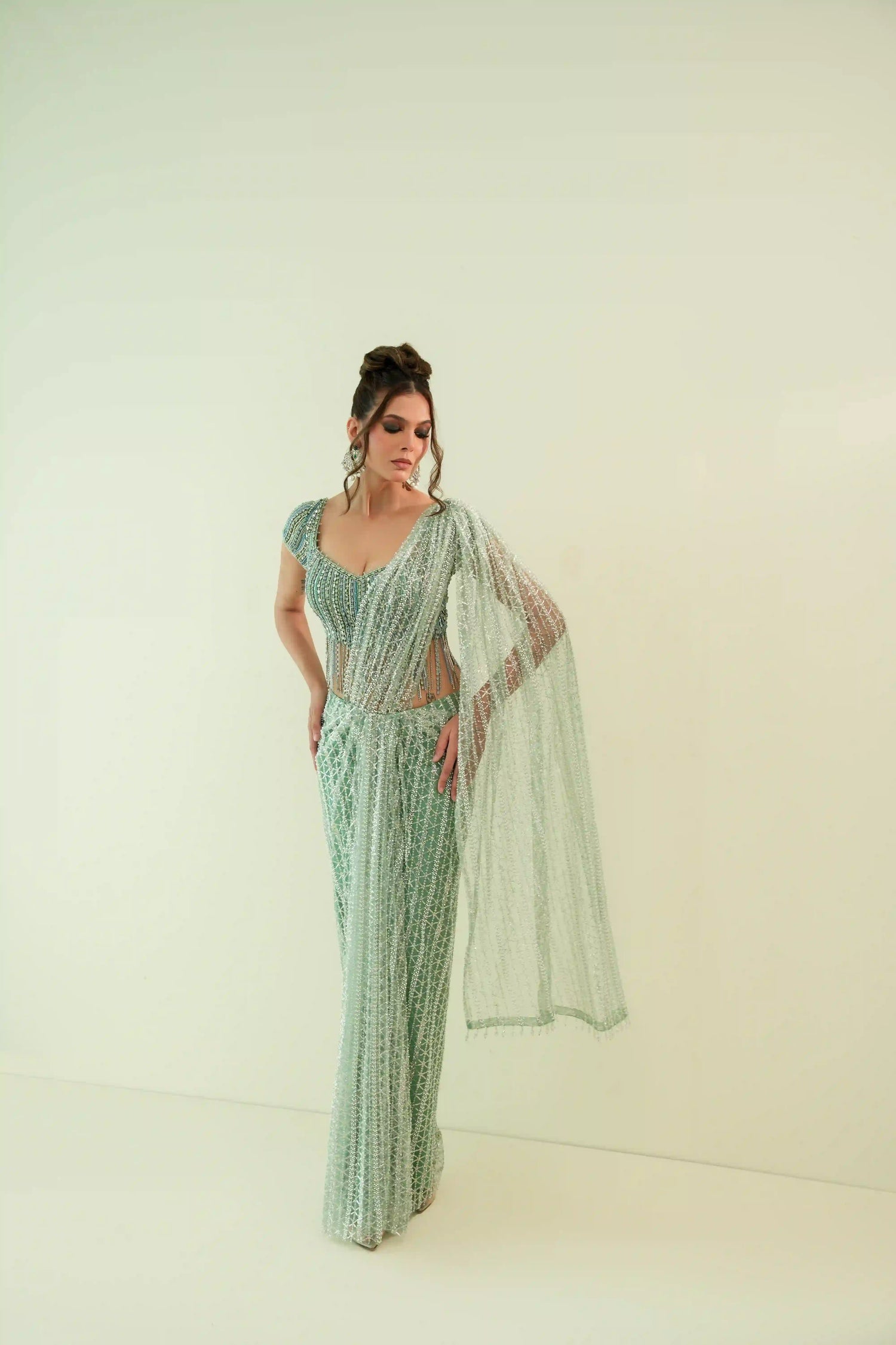 Mint Green Based Saree
