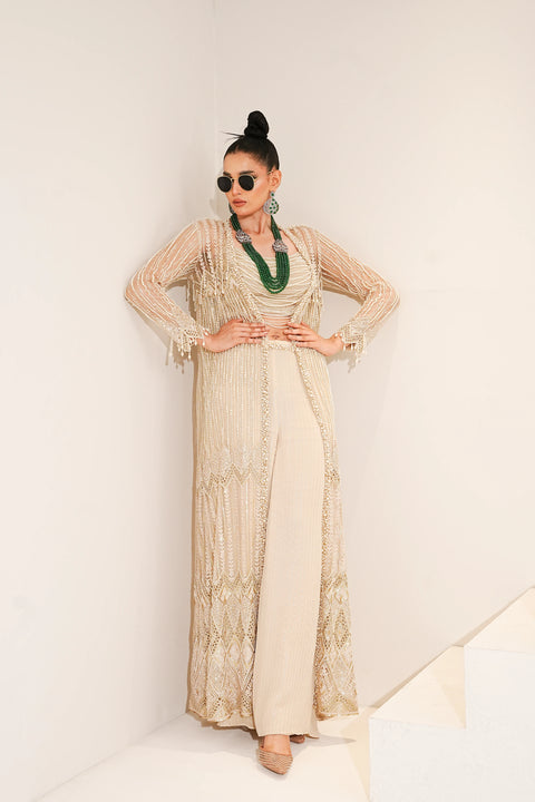 Ivory Cascade Jacket Set