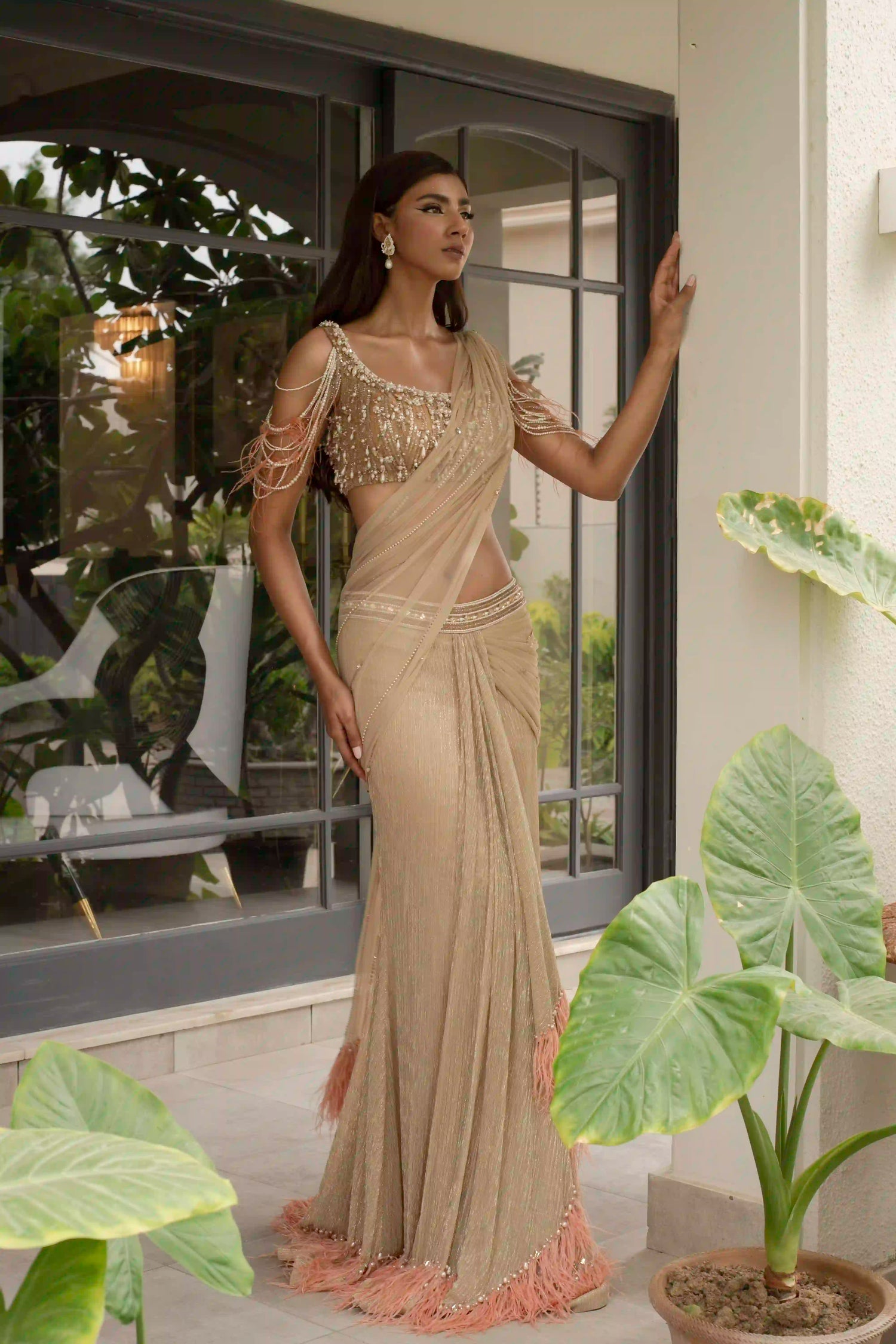 Champagne Shimmer Saree
