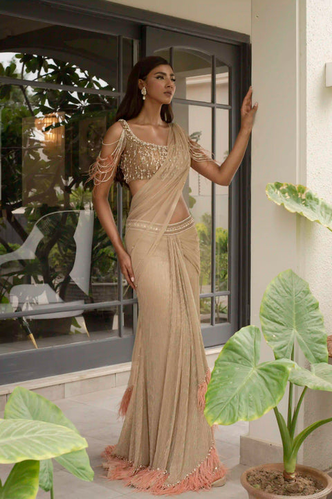Champagne Shimmer Saree