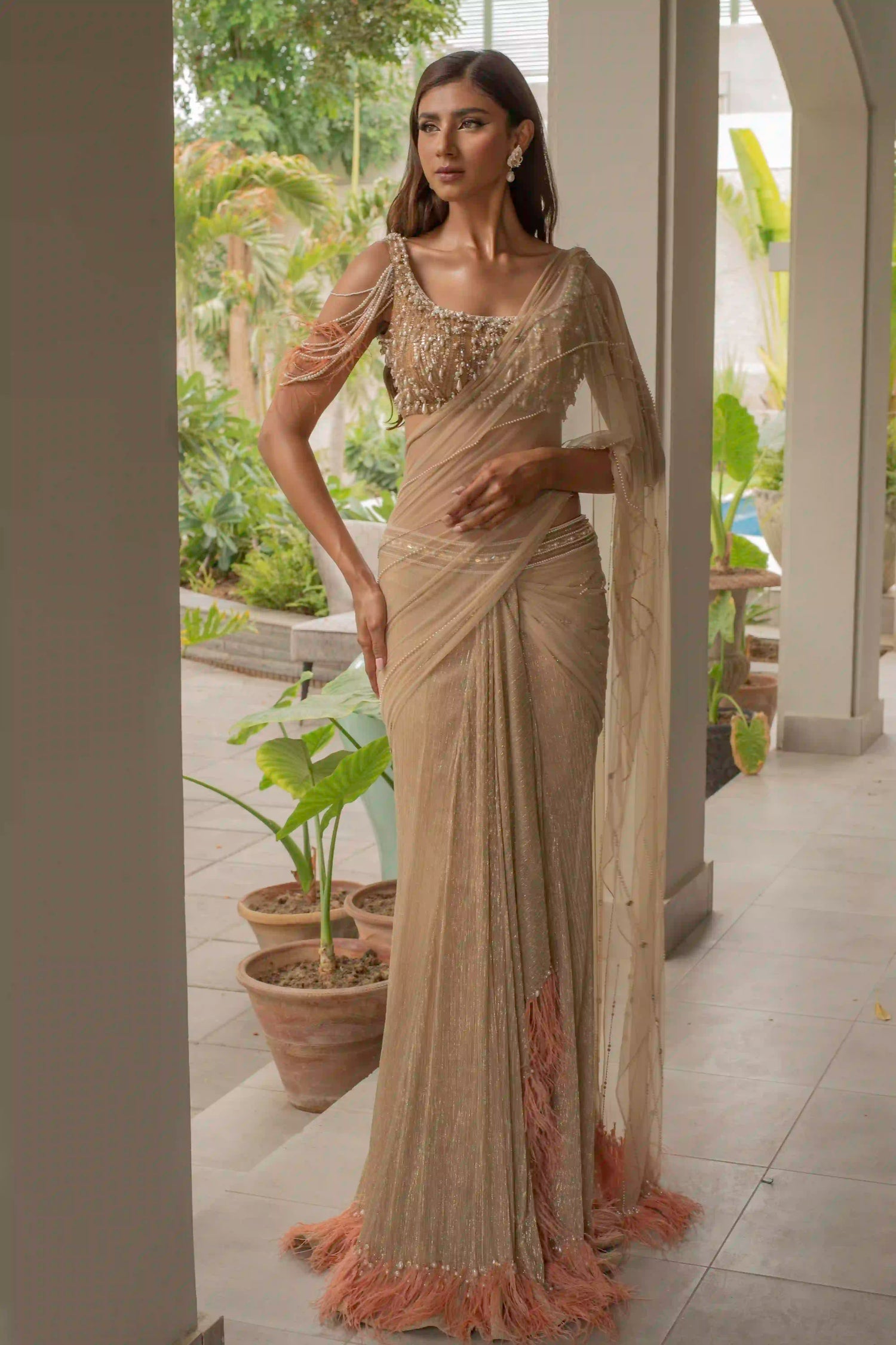 Champagne Shimmer Saree