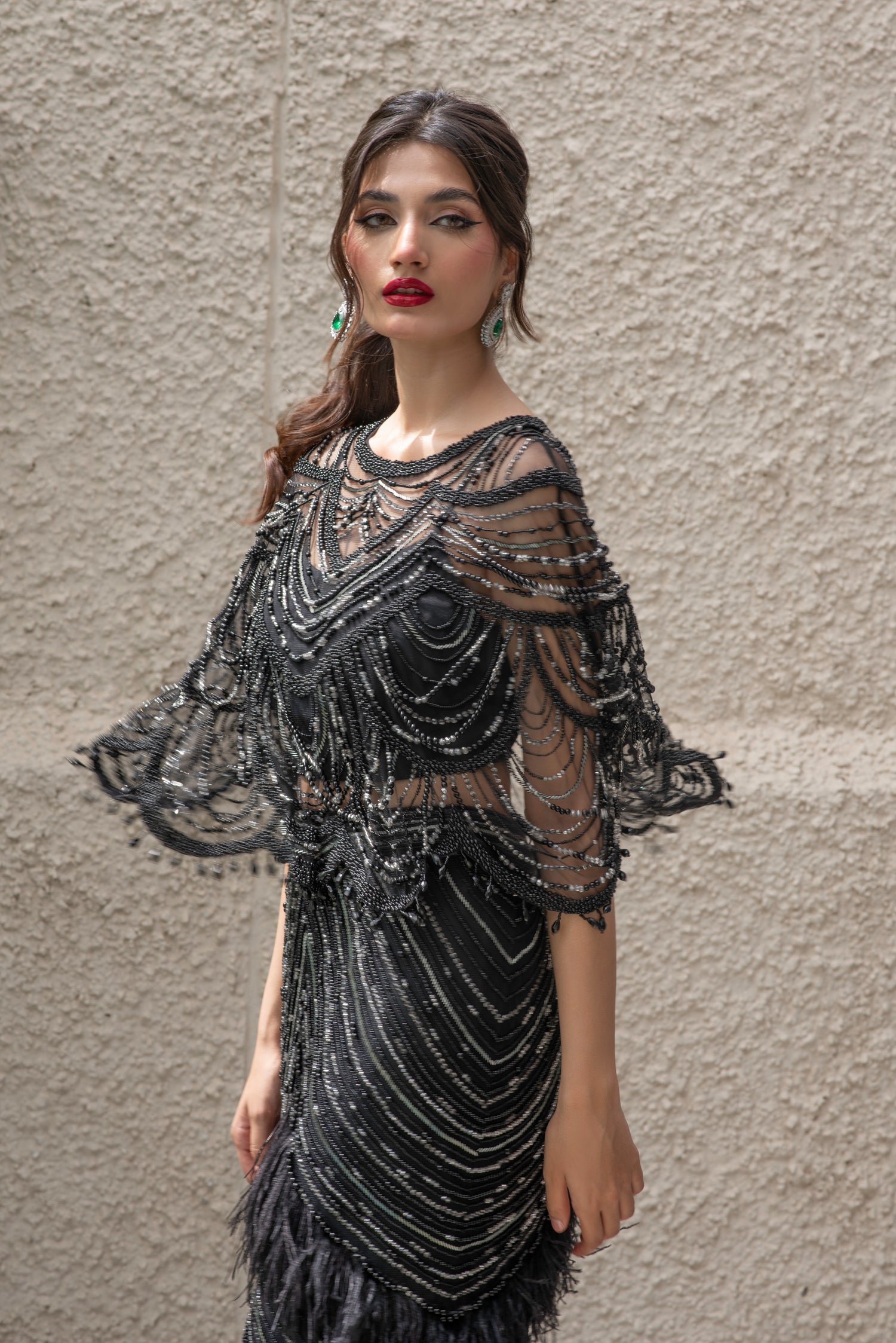 Pearl and feather set