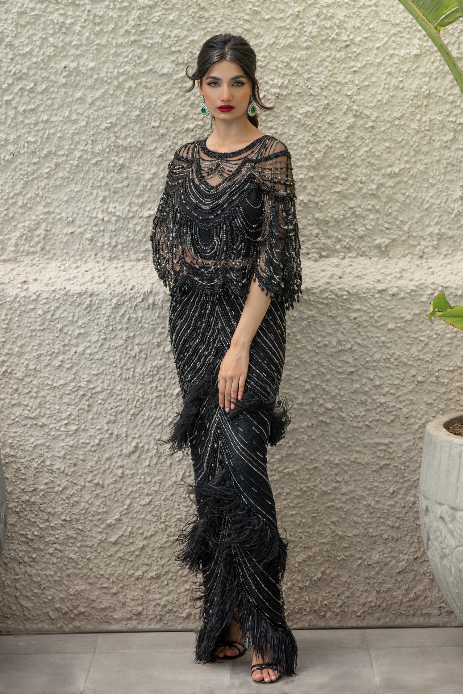 Pearl and feather set