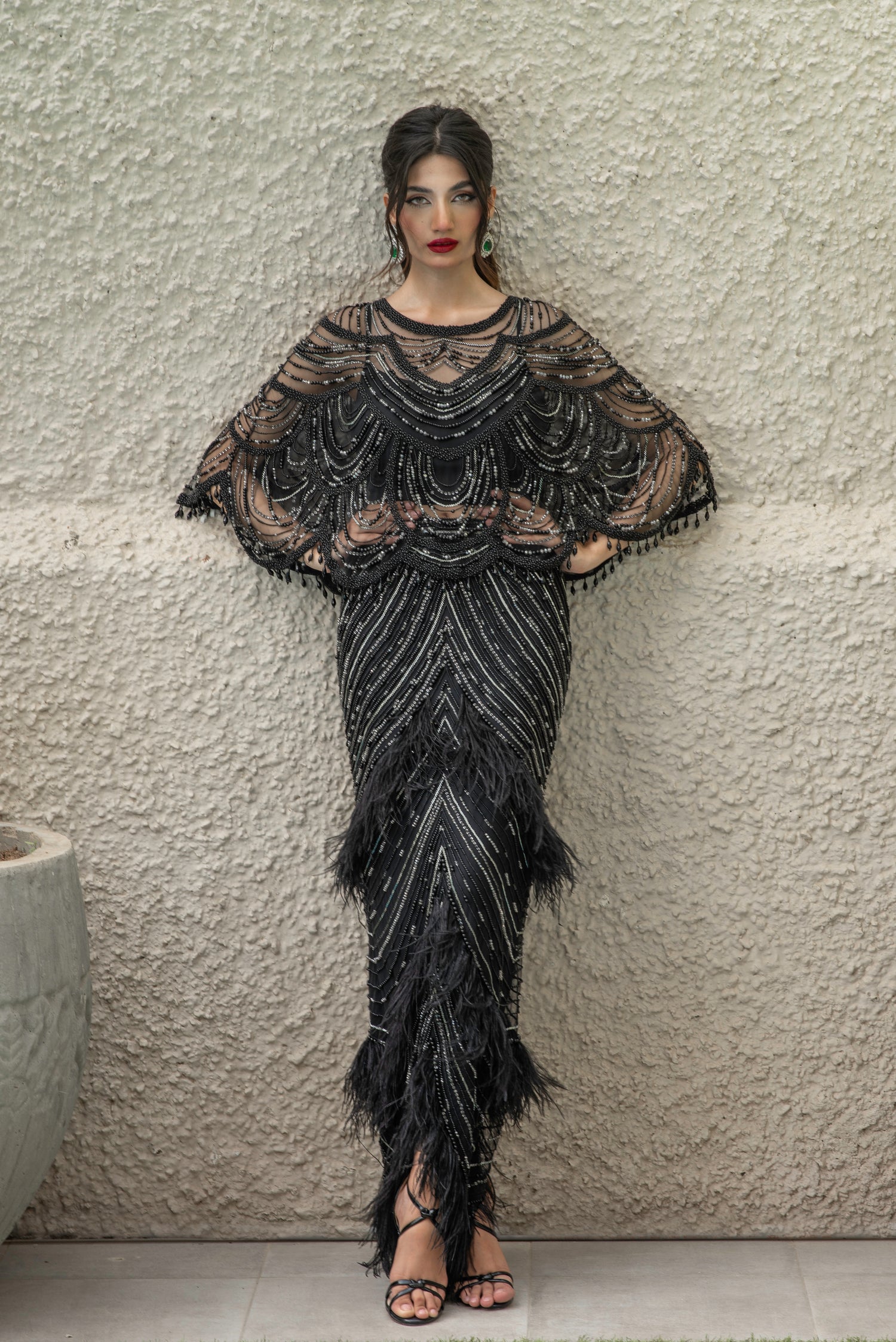 Pearl and feather set