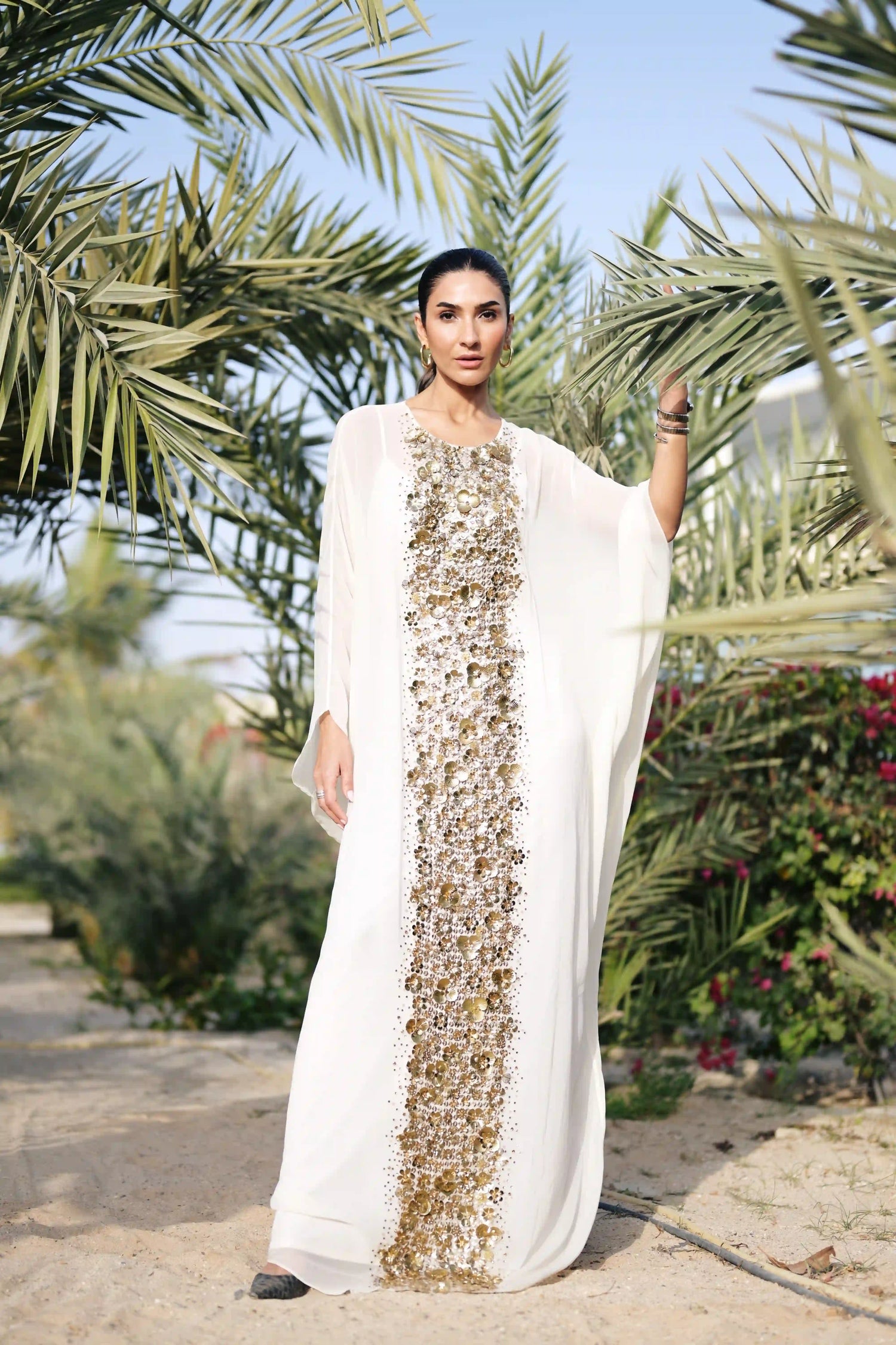 Cream Silk Georgette Kaftan