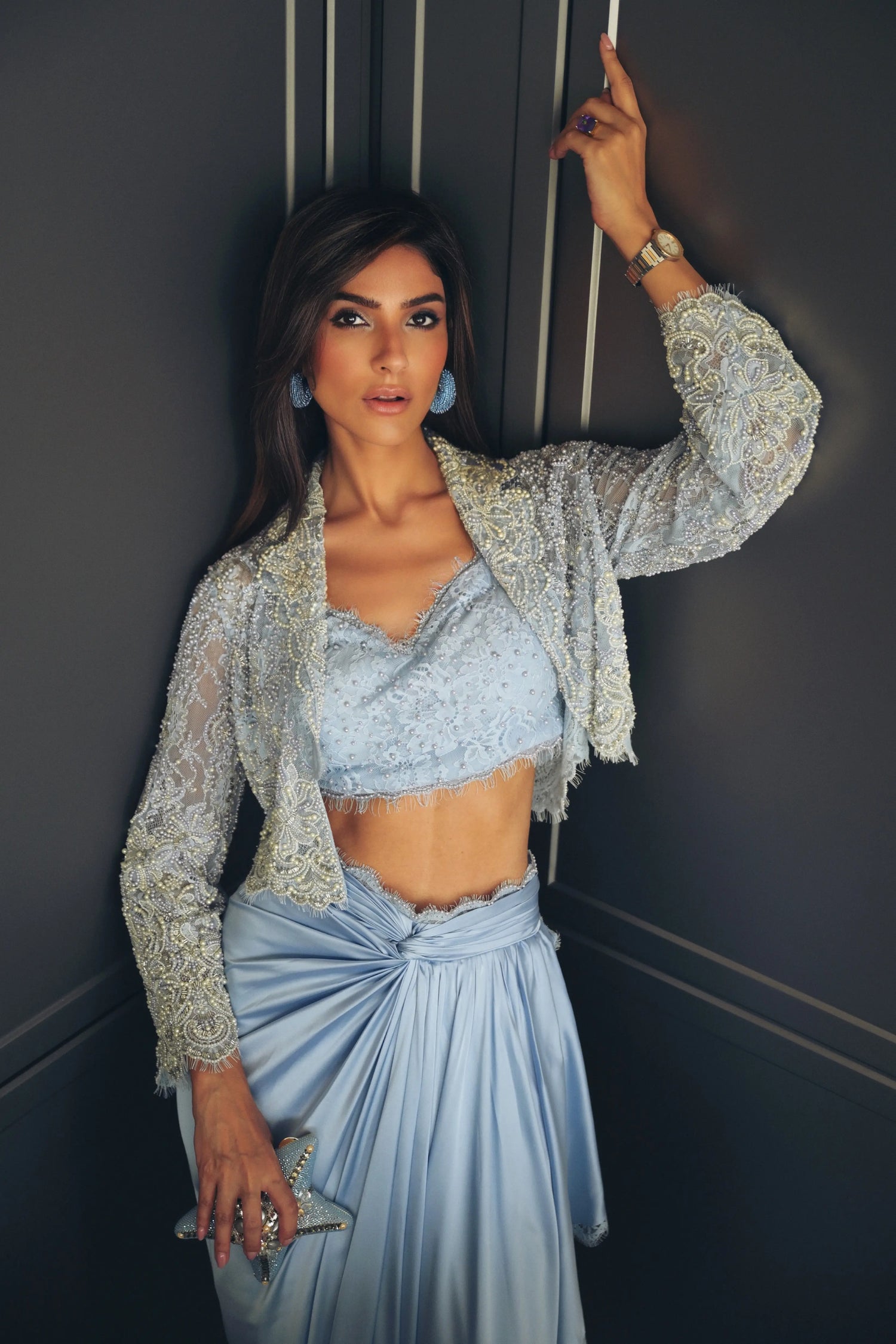 Powder Blue Chantilly Lace Set