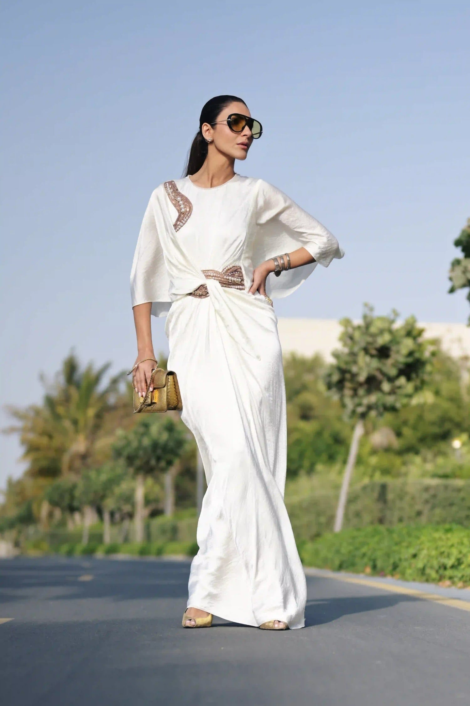 Silk Satin Twist Kaftan