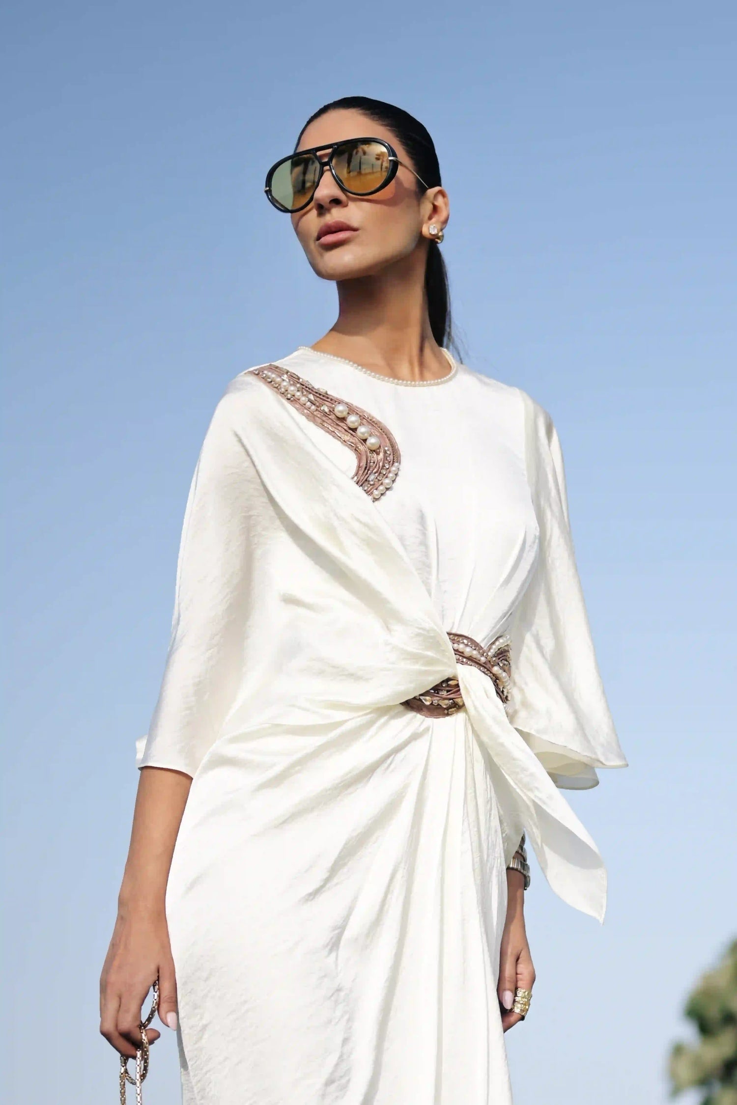 Silk Satin Twist Kaftan
