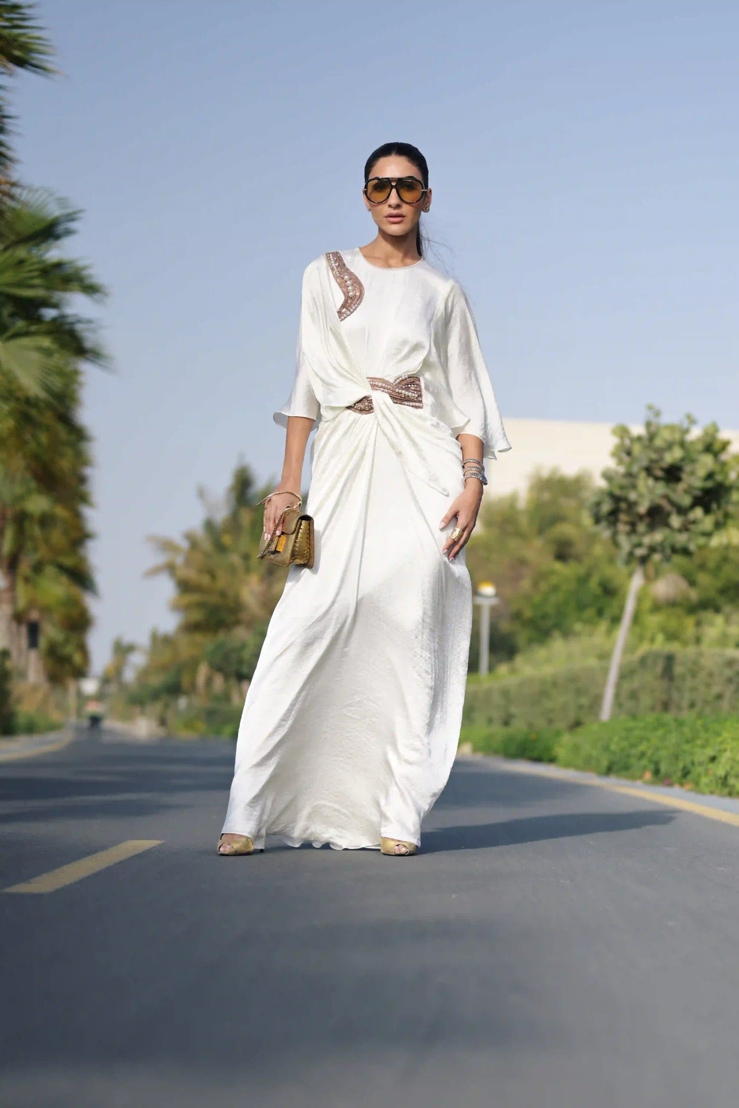 Silk Satin Twist Kaftan