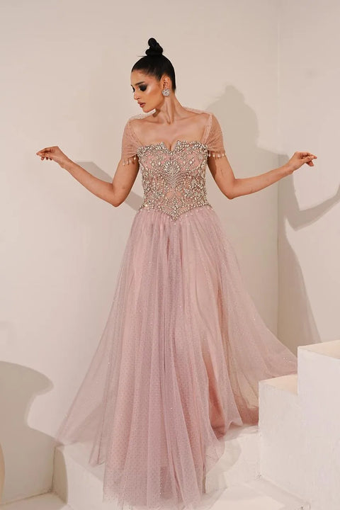Blush Tulle Gown