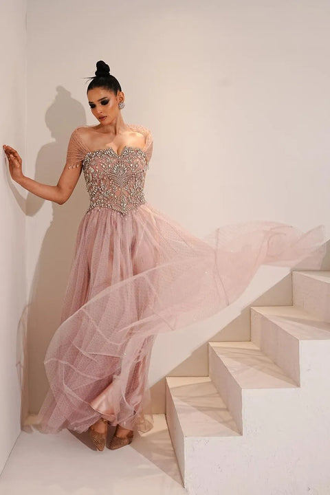 Blush Tulle Gown
