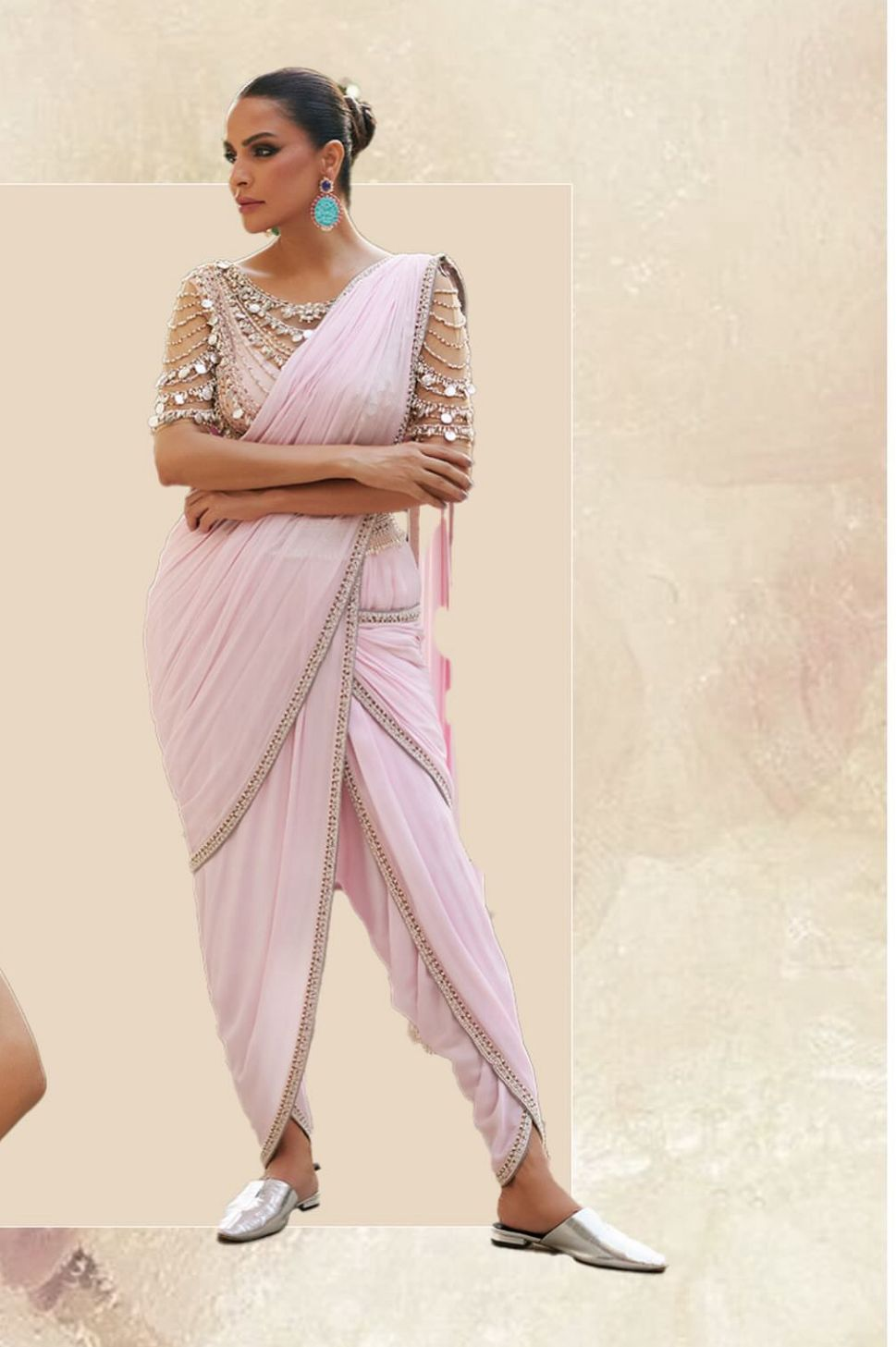 Pink Dhoti Saree