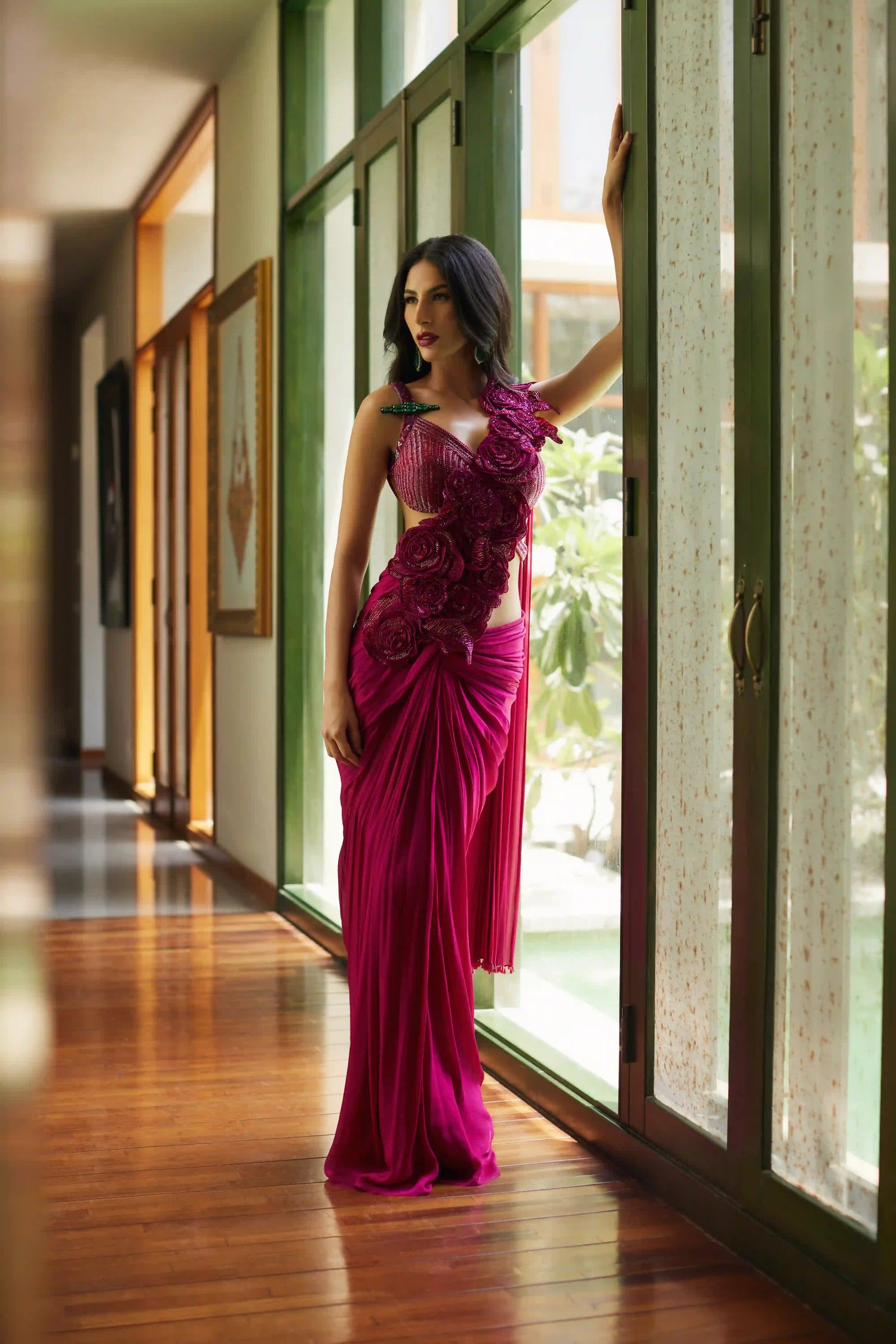 Cranberry Red Saree