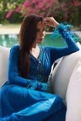 Blue Silk Kaftan