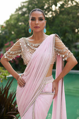 Pink Dhoti Saree