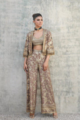 Bronze / gold pant set with an antique gold work bustier