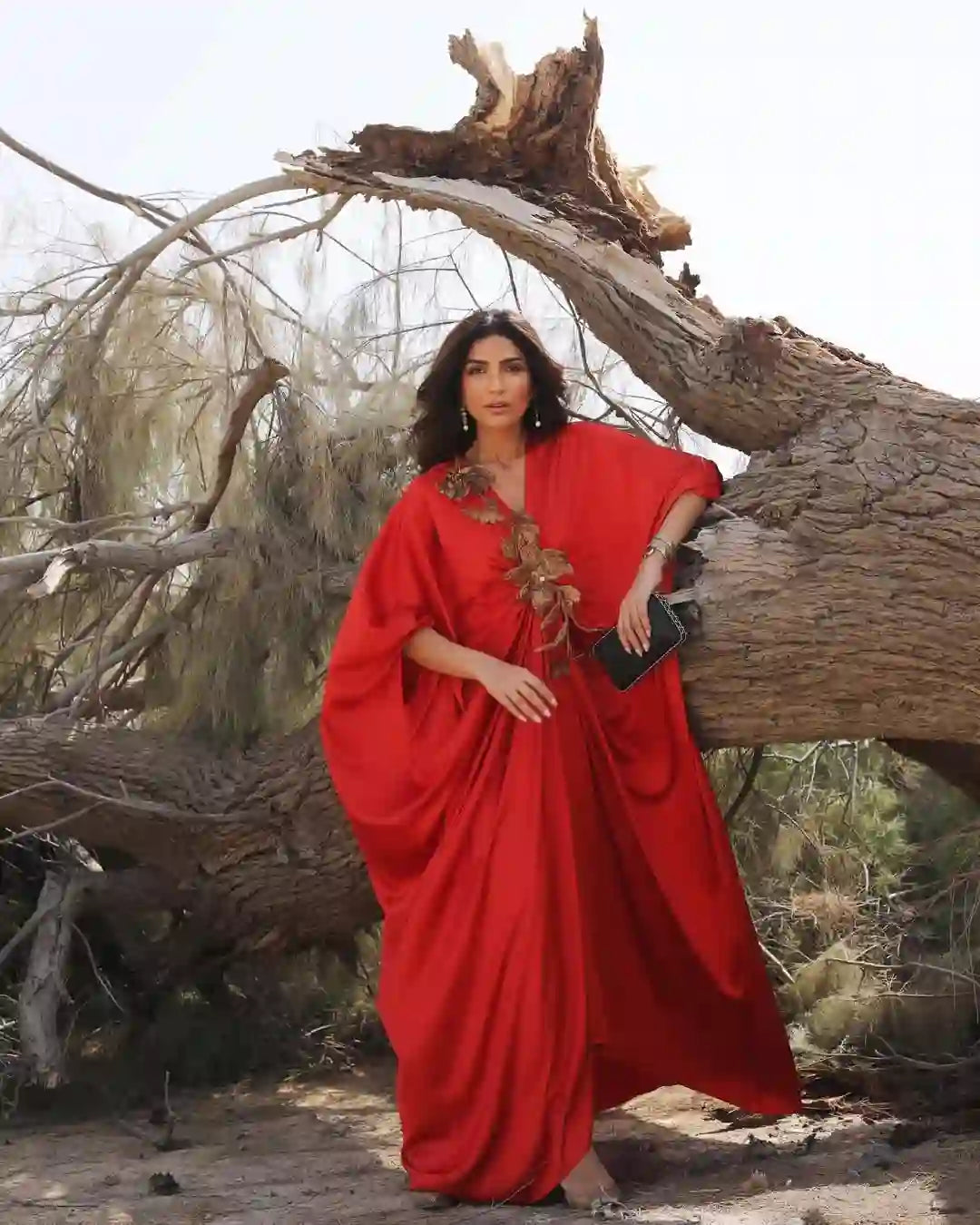 Orange Satin Kaftan