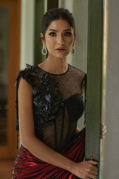 Metallic Corset Saree