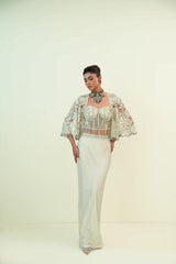 White Cutwork jacket set