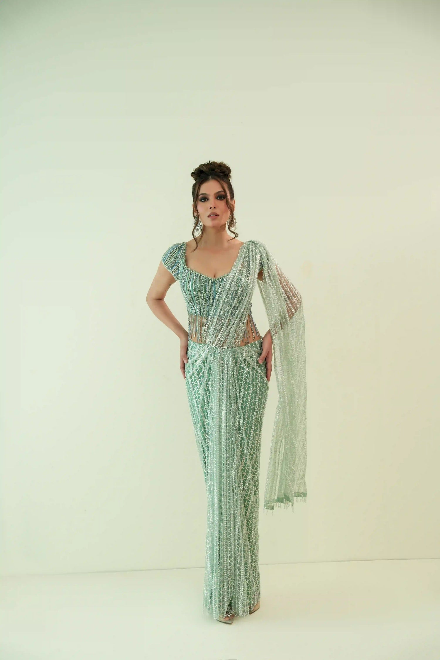Mint Green Based Saree