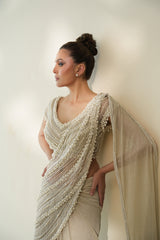 Pearl blouse Saree