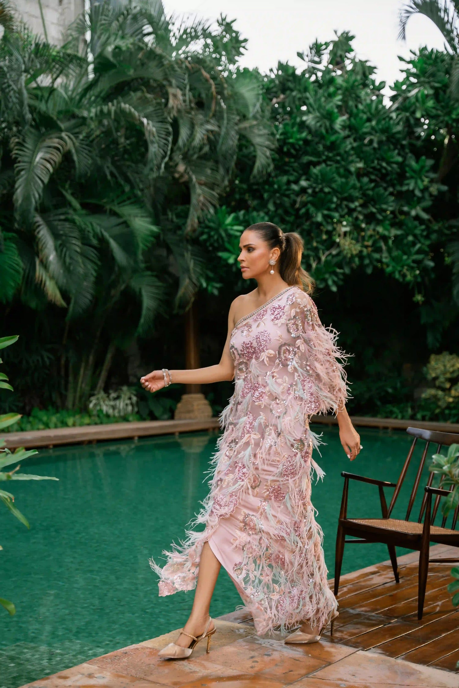 Multi Hued Floral Kaftan