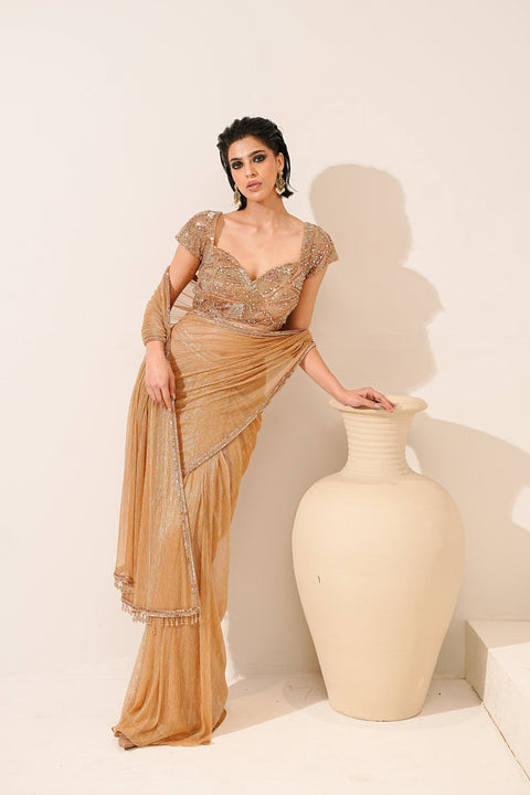 Champagne Shimmer Saree