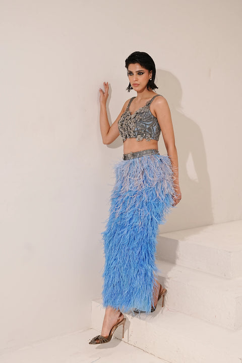 Celeste Feather Skirt Set