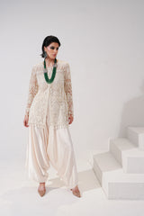 Ivory Lace Dhoti Set