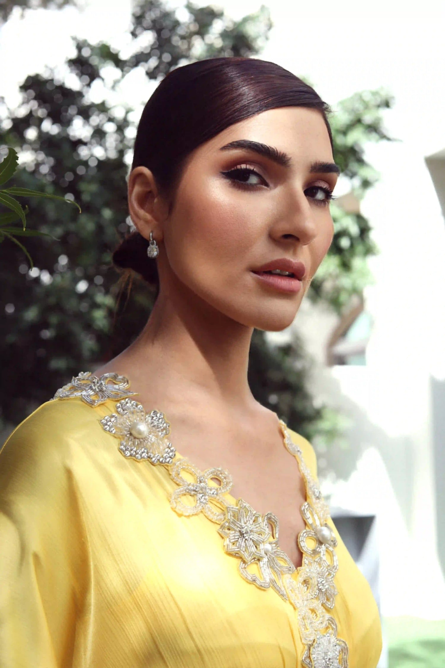 Yellow Chiffon Kaftan