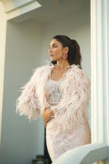 Feather Gillet with mermaid skirt and bustier