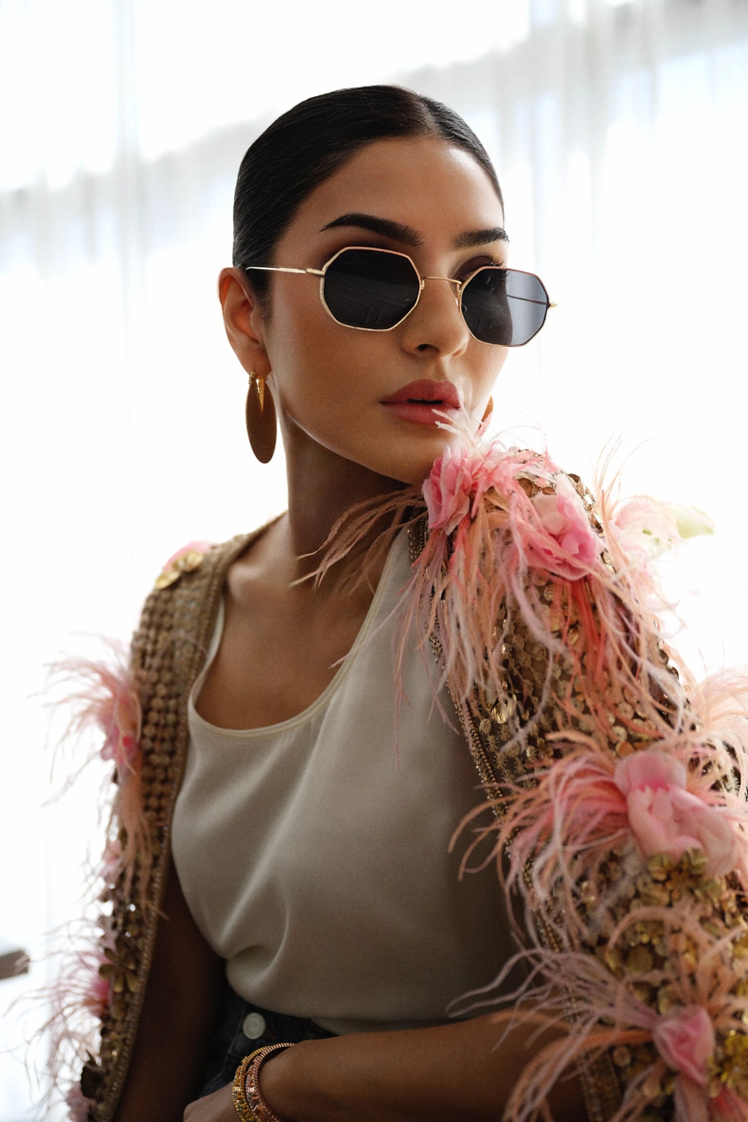 Metallic Coin Jacket Set